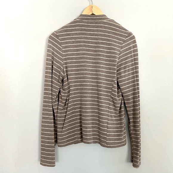 Anthropologie Taupe Cream Knit Striped Blazer Jacket Dolan Left Coast Sz M - Picture 7 of 13